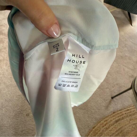 Hill House Home Tati Duster Mulberry Silk Rainbow Pastel Tie Dye Robe Size 2 - Picture 4 of 4